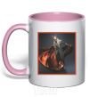 Mug with a colored handle Thranduil light-pink фото