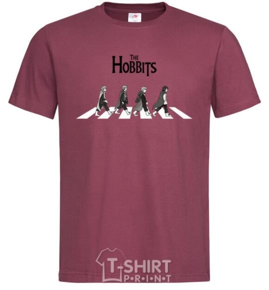 Men's T-Shirt The Hobbits art burgundy фото
