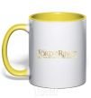 Mug with a colored handle The Lord of the Rings logo yellow фото