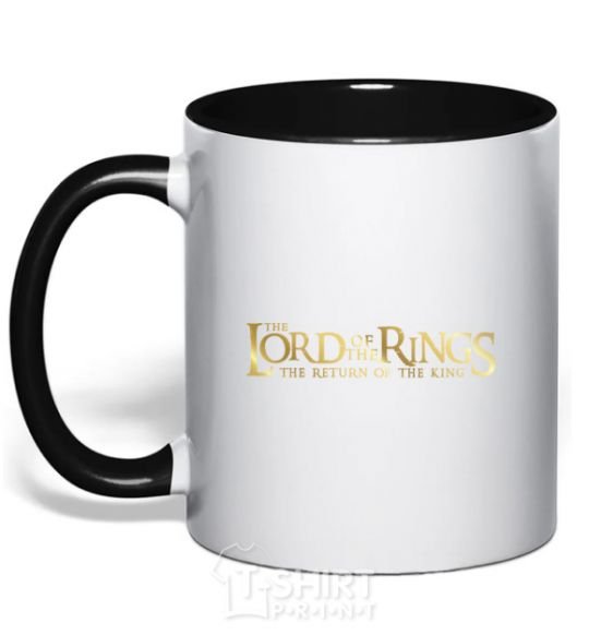 Mug with a colored handle The Lord of the Rings logo black фото