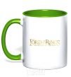 Mug with a colored handle The Lord of the Rings logo kelly-green фото