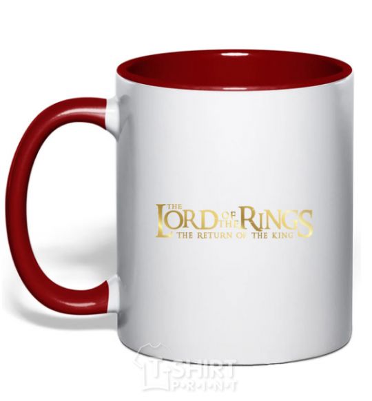 Mug with a colored handle The Lord of the Rings logo red фото