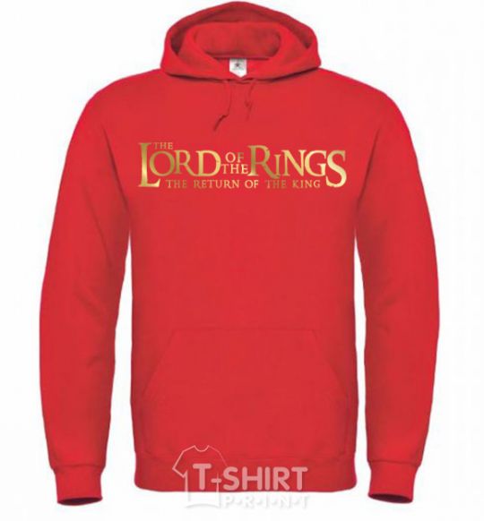 Мужская толстовка (худи) The Lord of the Rings logo Ярко-красный фото