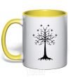 Mug with a colored handle Lord of the Rings wood yellow фото
