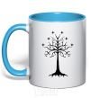 Mug with a colored handle Lord of the Rings wood sky-blue фото
