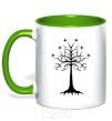 Mug with a colored handle Lord of the Rings wood kelly-green фото