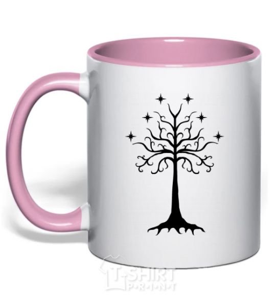 Mug with a colored handle Lord of the Rings wood light-pink фото