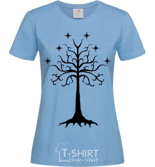 Women's T-shirt Lord of the Rings wood sky-blue фото