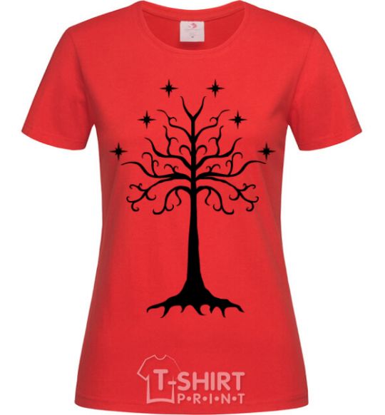 Женская футболка Властелин колец дерево Красный фото