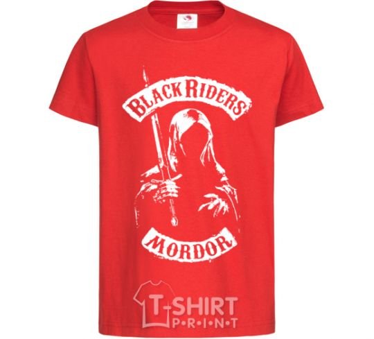 Kids T-shirt Black riders Mordor red фото