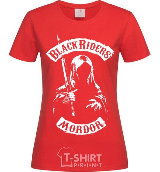 Women's T-shirt Black riders Mordor red фото