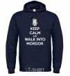 Men`s hoodie Keep calm and walk into Mordor navy-blue фото