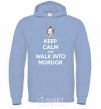 Men`s hoodie Keep calm and walk into Mordor sky-blue фото