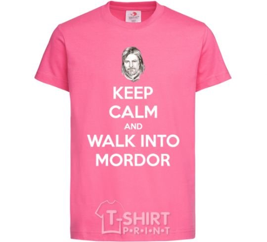 Детская футболка Keep calm and walk into Mordor Ярко-розовый фото