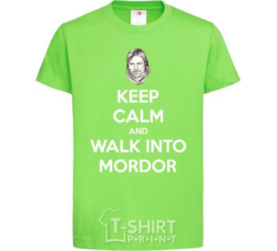 Kids T-shirt Keep calm and walk into Mordor orchid-green фото