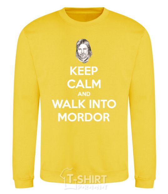 Sweatshirt Keep calm and walk into Mordor yellow фото