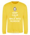Sweatshirt Keep calm and walk into Mordor yellow фото