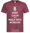 Men's T-Shirt Keep calm and walk into Mordor burgundy фото