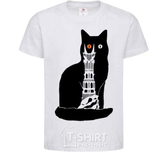 Kids T-shirt The Cat of Mordor White фото