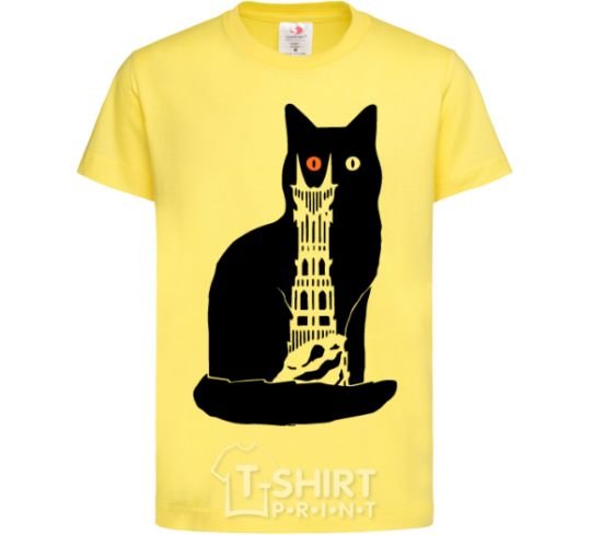 Kids T-shirt The Cat of Mordor cornsilk фото