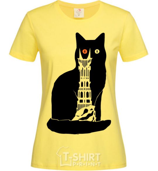 Women's T-shirt The Cat of Mordor cornsilk фото