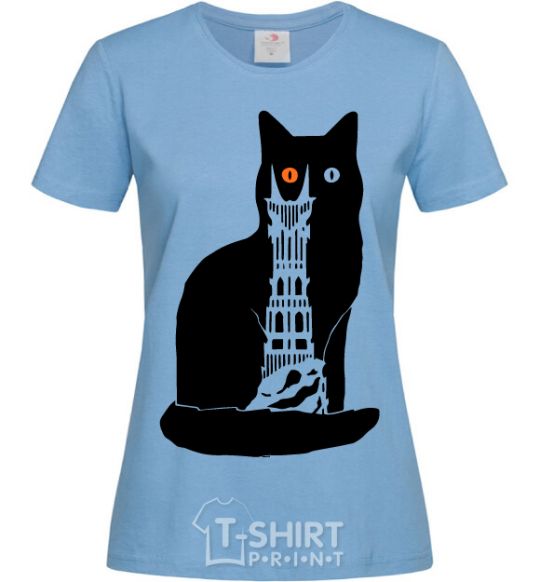 Women's T-shirt The Cat of Mordor sky-blue фото