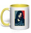 Mug with a colored handle Hope Aragorn yellow фото