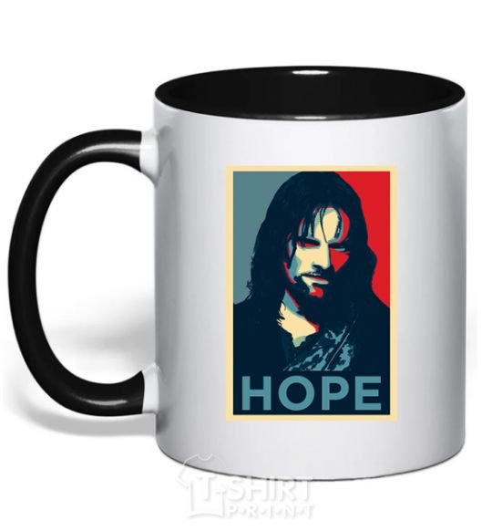 Mug with a colored handle Hope Aragorn black фото