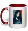 Mug with a colored handle Hope Aragorn red фото