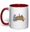 Mug with a colored handle Walk into Mordor race for the ring red фото