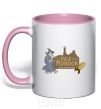 Mug with a colored handle Walk into Mordor race for the ring light-pink фото