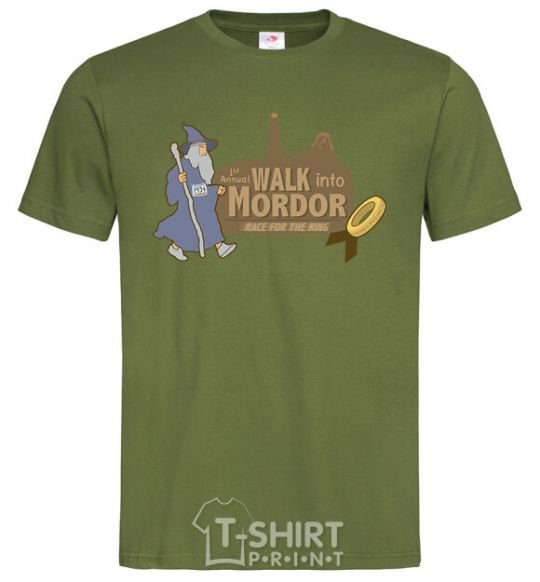 Men's T-Shirt Walk into Mordor race for the ring millennial-khaki фото