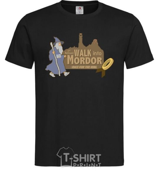 Men's T-Shirt Walk into Mordor race for the ring black фото