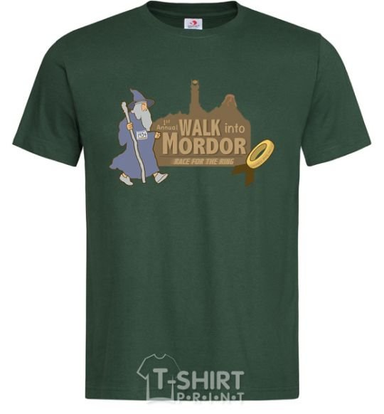 Men's T-Shirt Walk into Mordor race for the ring bottle-green фото