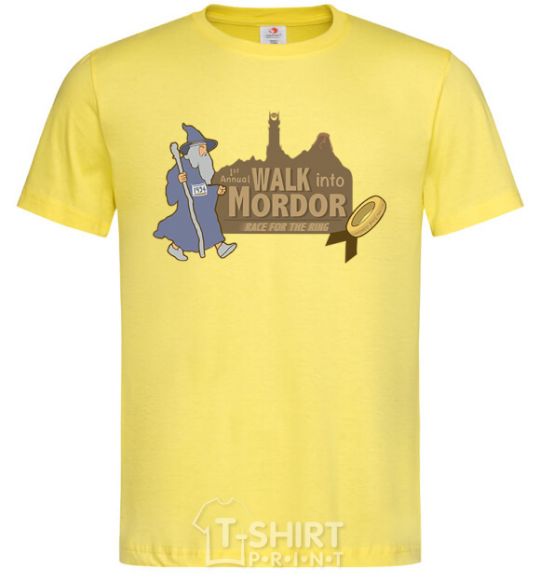 Men's T-Shirt Walk into Mordor race for the ring cornsilk фото