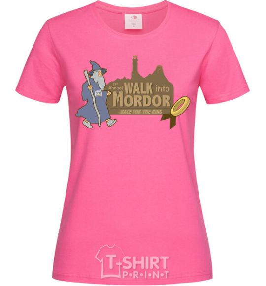 Women's T-shirt Walk into Mordor race for the ring heliconia фото