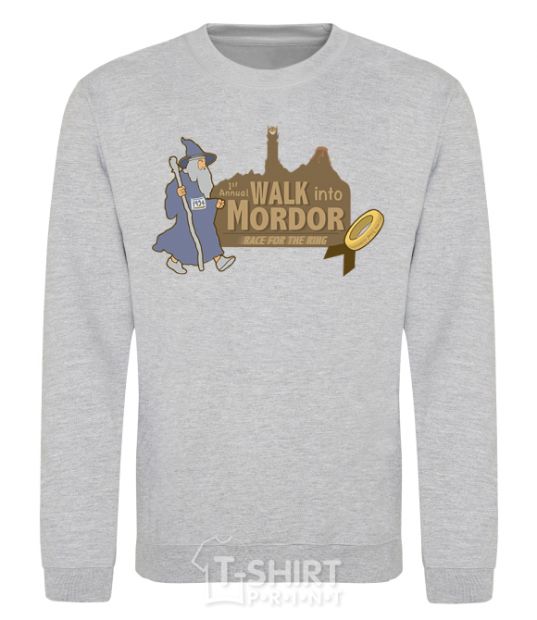 Sweatshirt Walk into Mordor race for the ring sport-grey фото