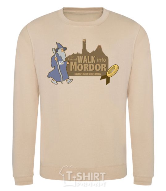 Sweatshirt Walk into Mordor race for the ring sand фото