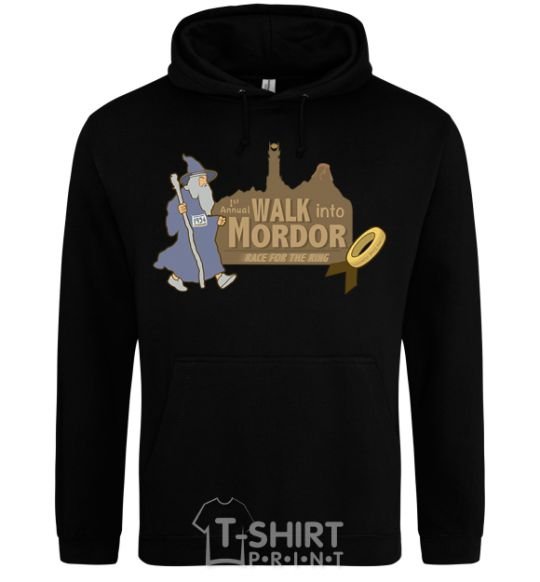 Men`s hoodie Walk into Mordor race for the ring black фото