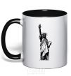 Mug with a colored handle Statue of Liberty bw black фото