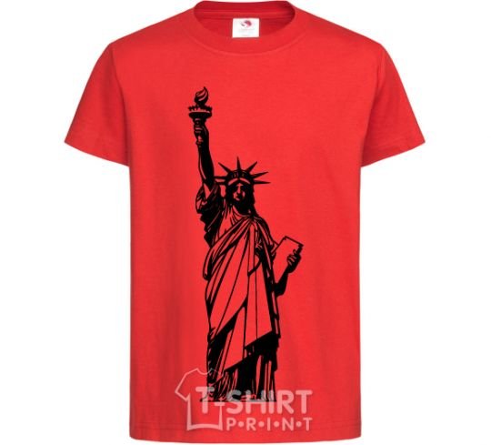 Kids T-shirt Statue of Liberty bw red фото