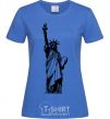 Женская футболка Статуя Свободы чб Ярко-синий фото