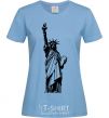 Женская футболка Статуя Свободы чб Голубой фото