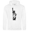 Men`s hoodie Statue of Liberty bw White фото