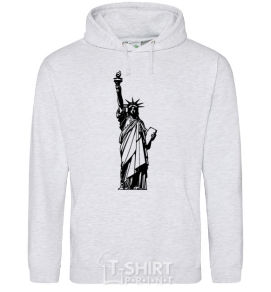 Men`s hoodie Statue of Liberty bw sport-grey фото