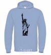 Men`s hoodie Statue of Liberty bw sky-blue фото