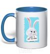 Mug with a colored handle Сute is just my cover royal-blue фото
