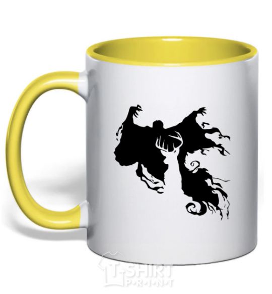 Mug with a colored handle Dementor yellow фото