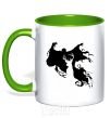 Mug with a colored handle Dementor kelly-green фото