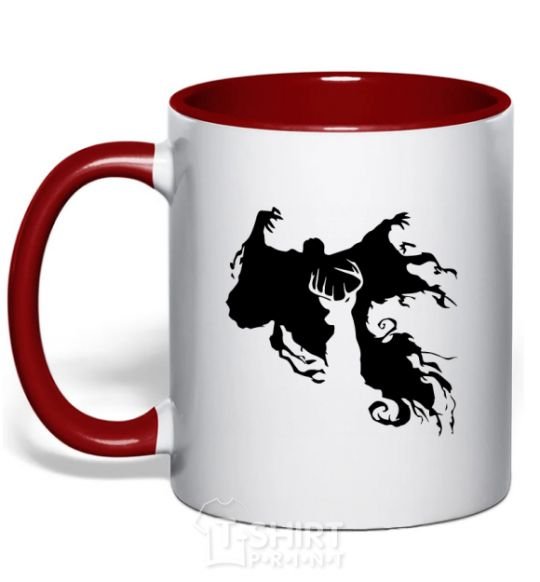 Mug with a colored handle Dementor red фото